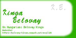 kinga belovay business card